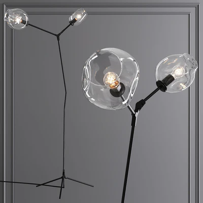 Branching Bubble Floor Light Oil-rubbed Bronze and Clear Glass — Ver 1