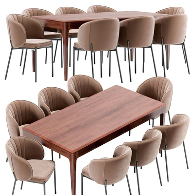 Coral dining chair and Brooklyn table — Ver 2