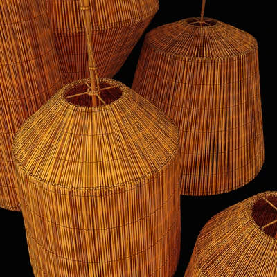 Lamp barrel big rattan n6 / Chandelier barrel wicker rattan No. 6 — Ver 5