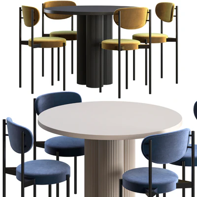 Dining table Corner Design Ary Texture + chair Corner Design Wonder — Ver 2