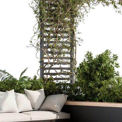 Roof Garden and Balcony Furniture with Pergola 08 — Ver 3