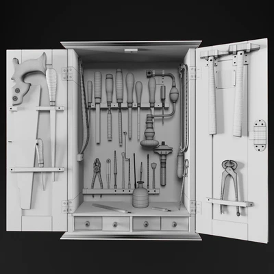 Cabinet with carpenter tools/Шкаф с инструментами плотника — Вид 3