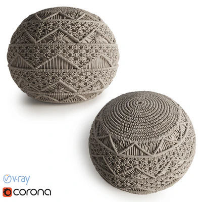 RH Teen - Hand Knotted Macrame Pouf — Ver 1