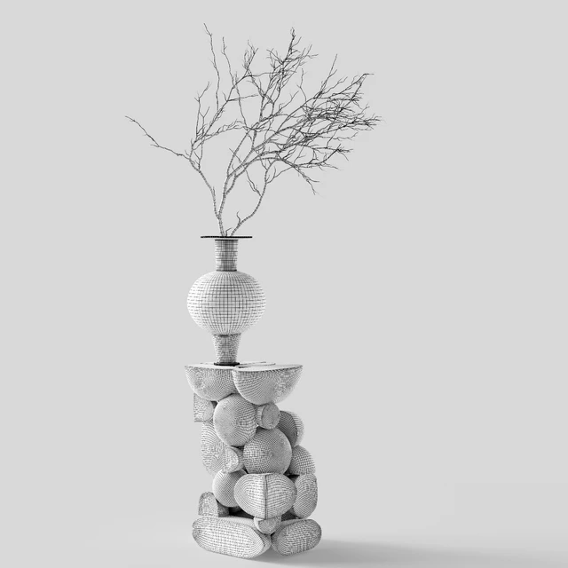 Re Jin Lee podium with branch in vase — Descargar