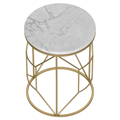 Marble and metal coffee table — View 3