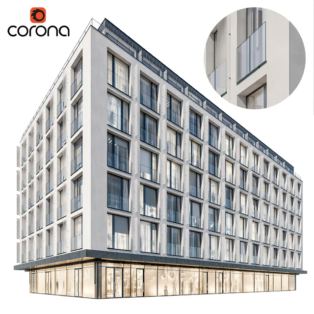 Modern residential building 05 | night — Descargar