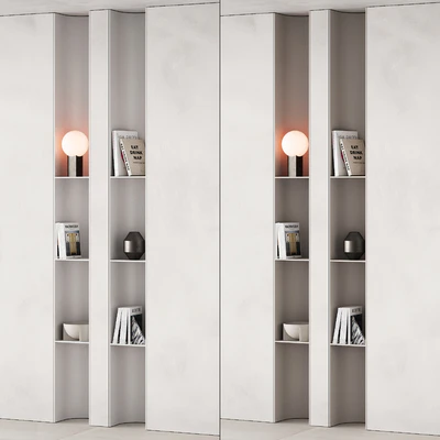 416 bookcase and rack 09 halfround semicircle arc modular shelfs 02 — Ver 4