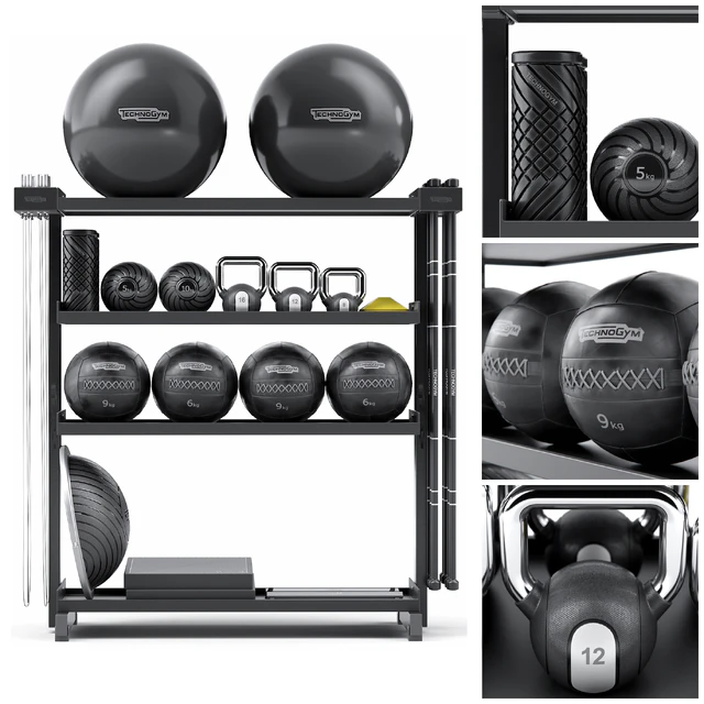 Stylish fitness set from Technogym SKILLTOOLS Kit. Sport equipment — Descargar