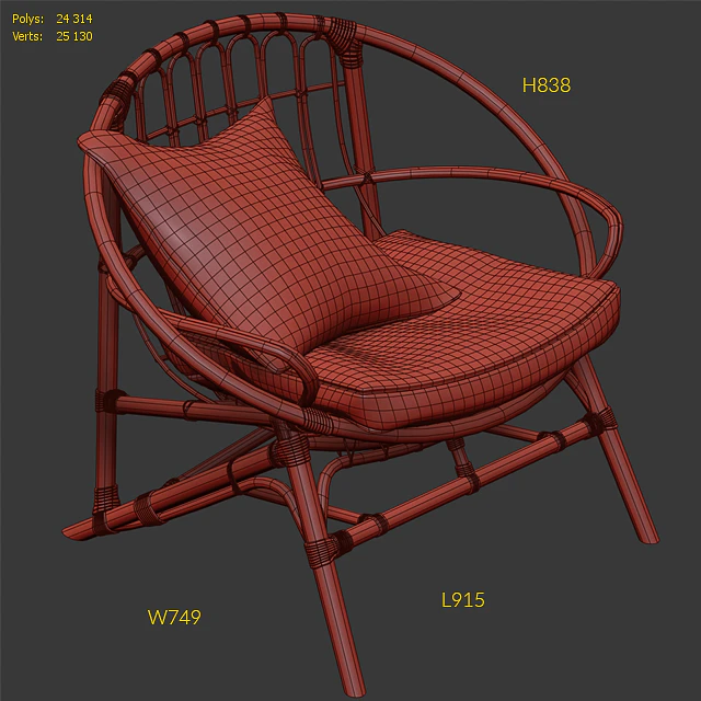 Кресло Pottery Barn Luling Rattan Chair — Скачать