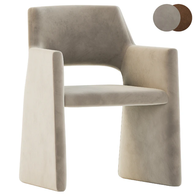 CB2 Foley Faux Mohair Gray Dining Armchair — Descargar