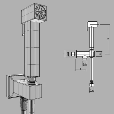 Sanitary shower SQUARE — Ver 2