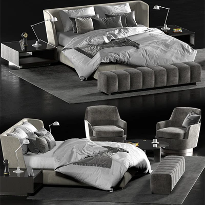 Minotti creed bed, Minotti Jacques chair — Ver 1