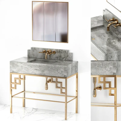 Art Deco Bathroom Mirror Luxury — Ver 1