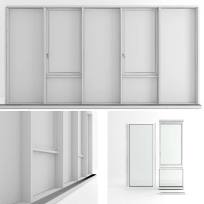 Panoramic window with transom and radiator — Ver 2