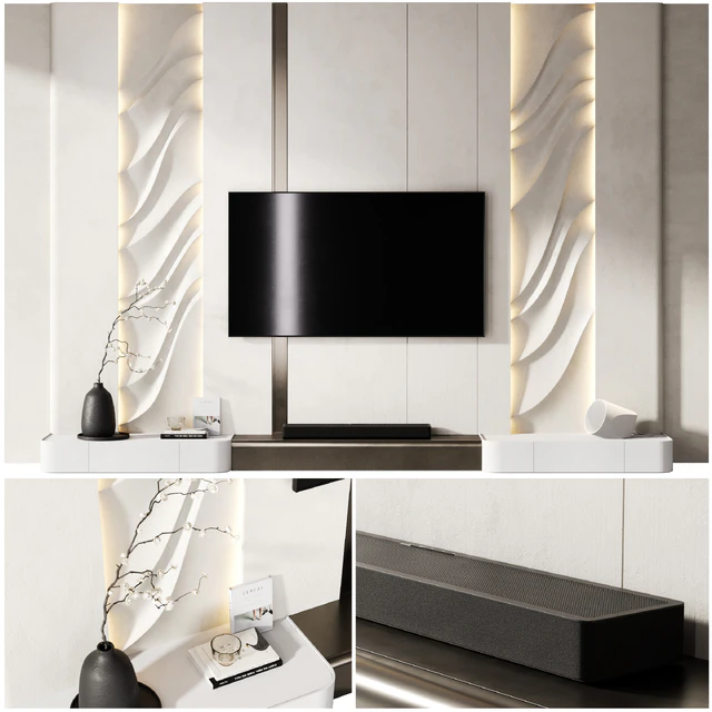 TV wall with soundbar 002 — Descargar