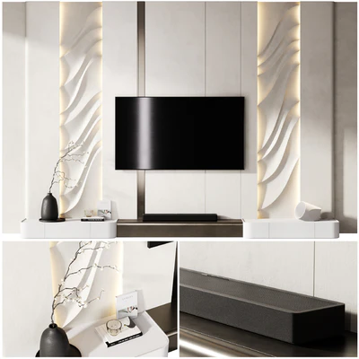 TV wall with soundbar 002 — Ver 4