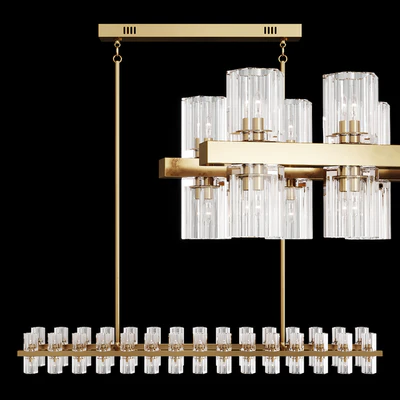 Restoration Hardware ARCACHON LINEAR CHANDELIER 54 Brass — Ver 1