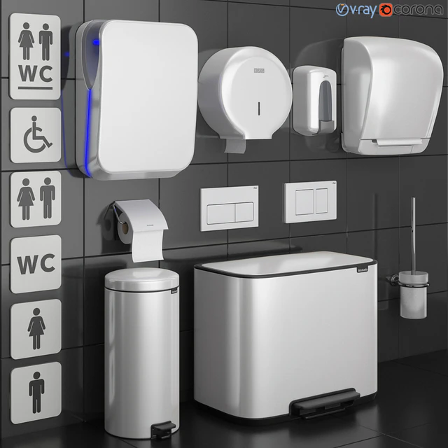 Аксессуары для санузла set 73 White (Grohe, Jofel, Brabantia, BXG, Katrin, Viega) — Скачать