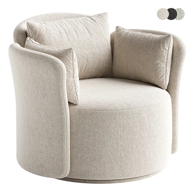 Swivel chair Lulu L black and white boucle — Ver 1
