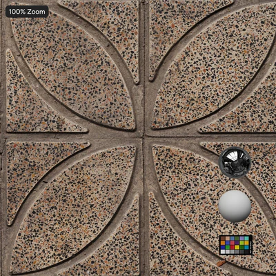 flower pattern honed aggregate concrete sidewalk texture — Вид 5