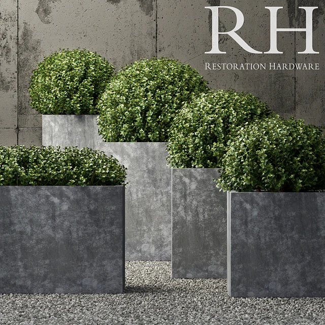 Restoration Hardware estate zinc square planters — Descargar