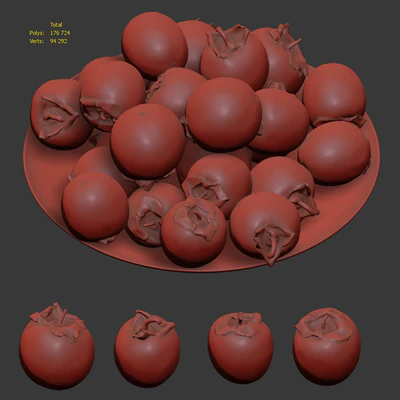 Persimmon kinglet on a platter — Ver 4