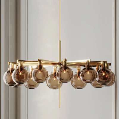Hans-Agne Jakobsson - A brass Twelve-Light Ceiling Lamp — download