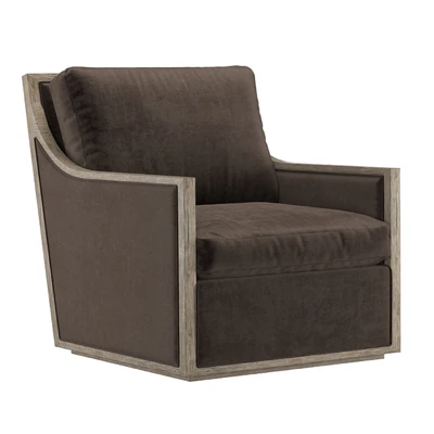 FRENCH CONTEMPORARY SLOPE ARM SWIVEL CHAIR — Ver 2