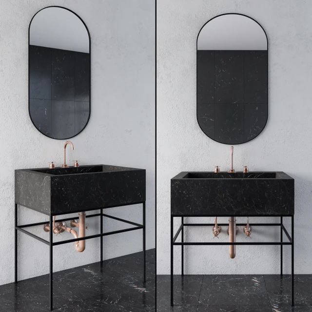 Black marble wash basin — Descargar