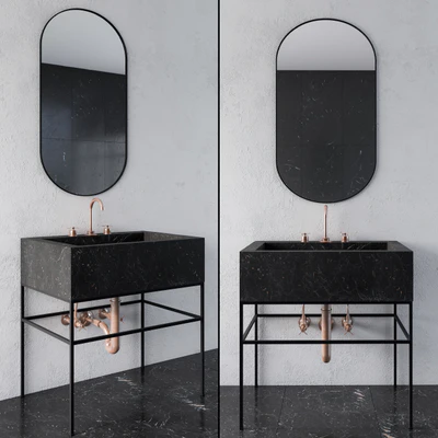 Black marble wash basin — Ver 1