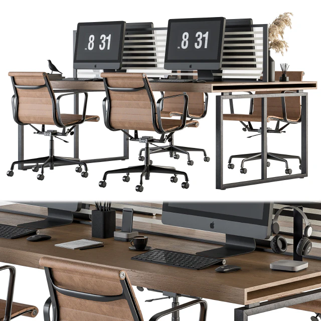 Office Furniture - employee Set 19 — Скачать