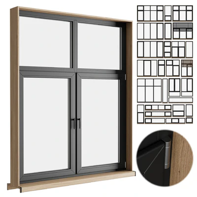modern windows with Metal Blinds and wooden — Вид 1