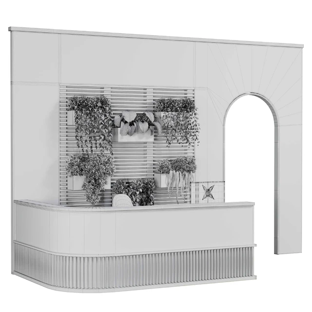 Reception Desk and Wall plant - office furniture 10 — Descargar