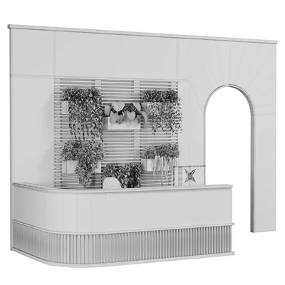Reception Desk and Wall plant - office furniture 10 — Ver 3