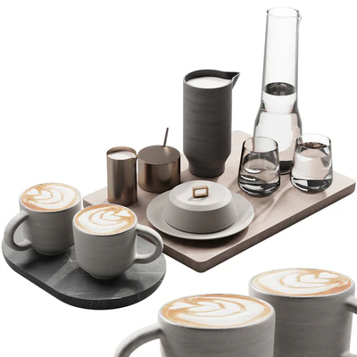 129 eat and drinks decor set 03 coffee and water kit 03 — Ver 1