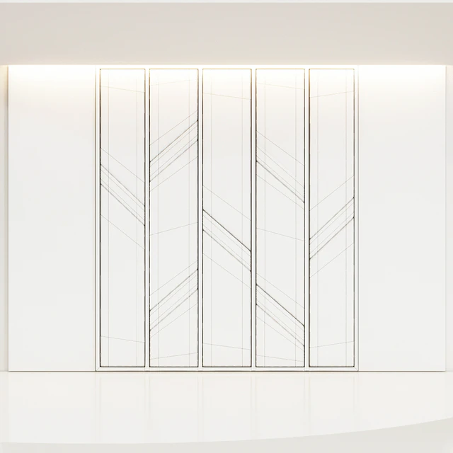 Headboard made of bronze mirror and soft beige panels — Descargar