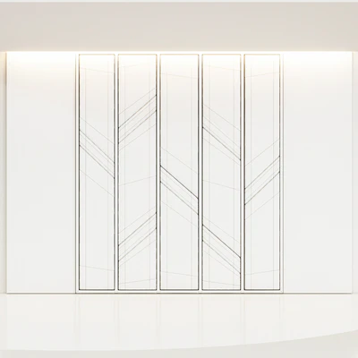 Headboard made of bronze mirror and soft beige panels — Ver 4
