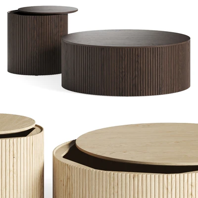 Ethnicraft Mahogany Roller Max Coffee Tables — Ver 1