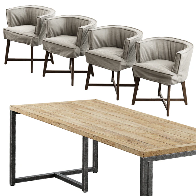 Leeff / Woodie Stoel + Industrial Table — Скачать