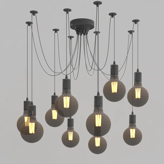 10 Light Cable Chandelier in black — Descargar