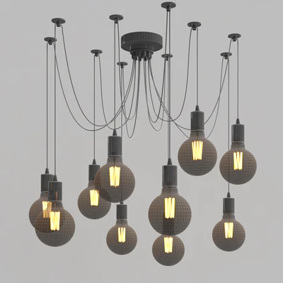 10 Light Cable Chandelier in black — Ver 2