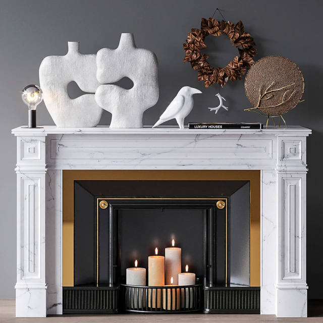 Decorative set with fireplace — Скачать