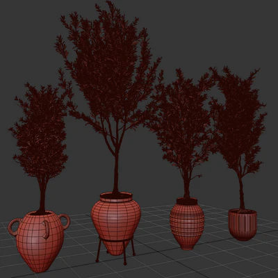 indoor plant olive set 01 — Ver 4