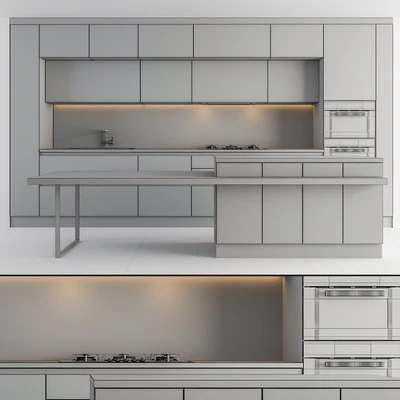 Kitchen Modern - White and Wood 32 — Ver 5