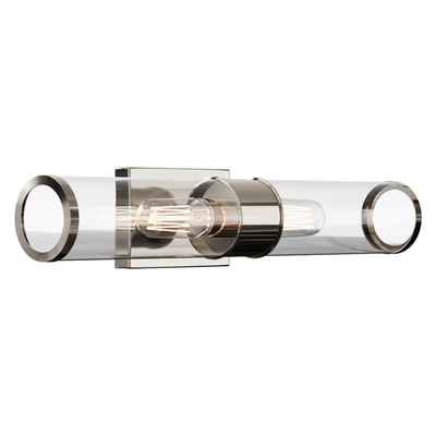 Бра   Simple Glass Cylinder Sconce - 2 Light  настенный светильник — Вид 1