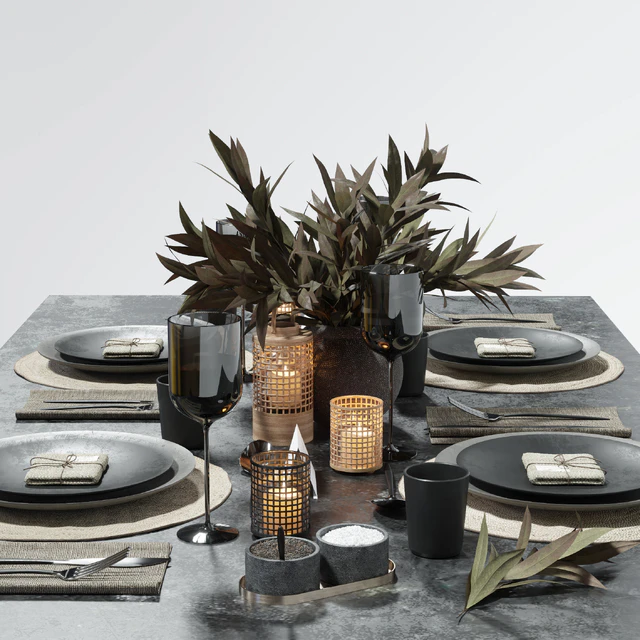 Table setting in dark colors — Descargar