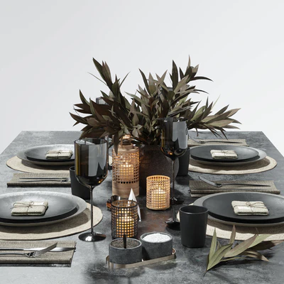 Table setting in dark colors — Ver 3