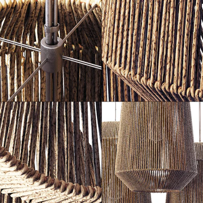 Lamp wood rotang wicker barrel n3 / Лампа плетеная из ротанга "Бочка" №3 — Вид 6
