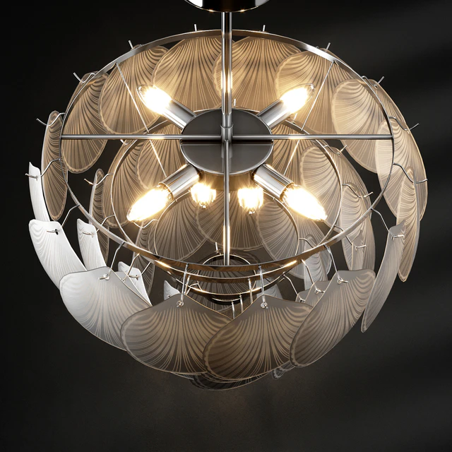 Chandelier pendant Glass Shells Suspension Chandelier Loft-Concept — Descargar
