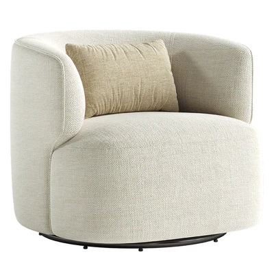 Bernado Upholstered Swivel Barrel Chair — Ver 5